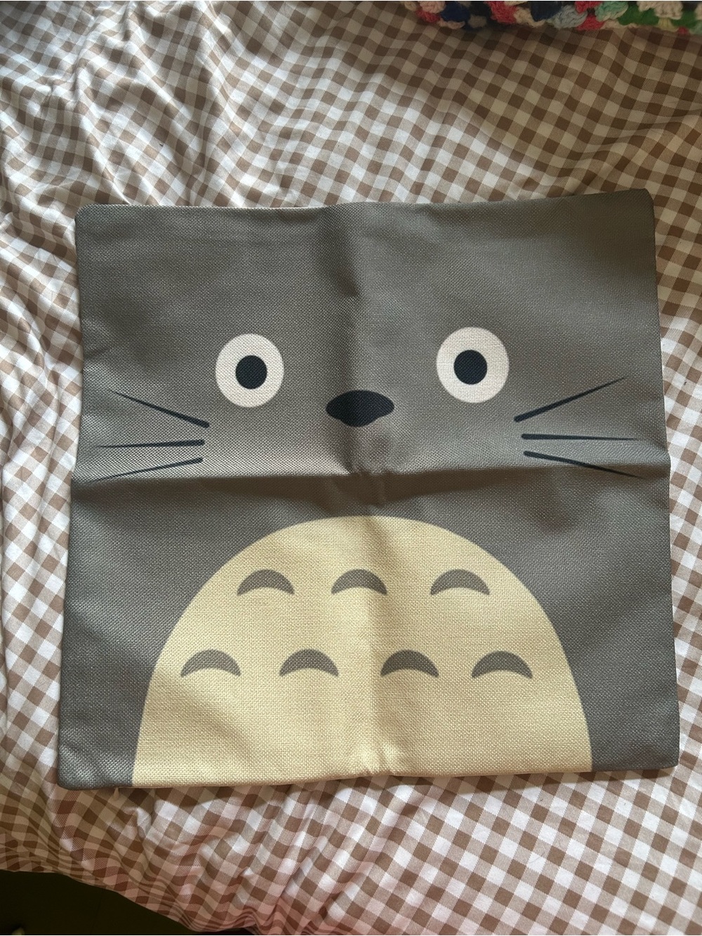 My Neighbor Totoro Pillow Cover - 17” Square - Gray Animal Design - New w/o Tags
